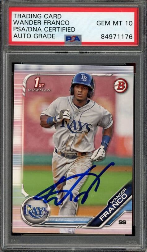 Wander Franco Signed 2019 Bowman Prospects 1st Bowman Baseball Card