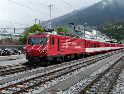 MGB HGe 4 4 2 Als Regio Nach Zermatt Im Bahnhof Brig Am 27 04 2013