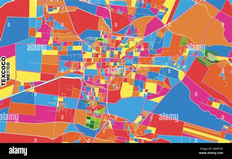 Colorful vector map of Texcoco, México, Mexico. Art Map template for ...