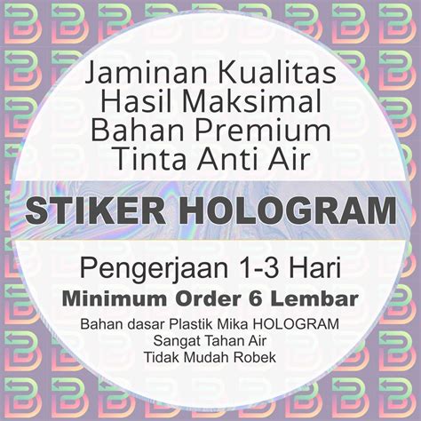 Jual Cetak Stiker Hologram Pelangi Print Label Kemasan Stiker