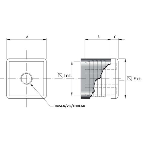 Inslagdop Vierkant 25 X 25 Mm Met Metrische Draad M10 O O IJzerwaren