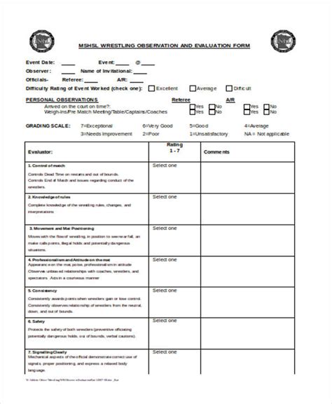 Printable Basketball Evaluation Form