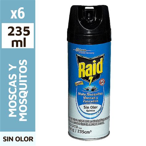 Raid Insecticida 235cc Mata Moscas Mosquitos Y Zancudos Sin Olor Xmayor