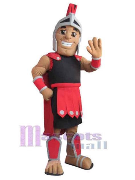 Red And Black Spartan Mascot Costume People
