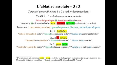 L Ablativo Assoluto 3 3 L Ablativo Assoluto Nominale Senza