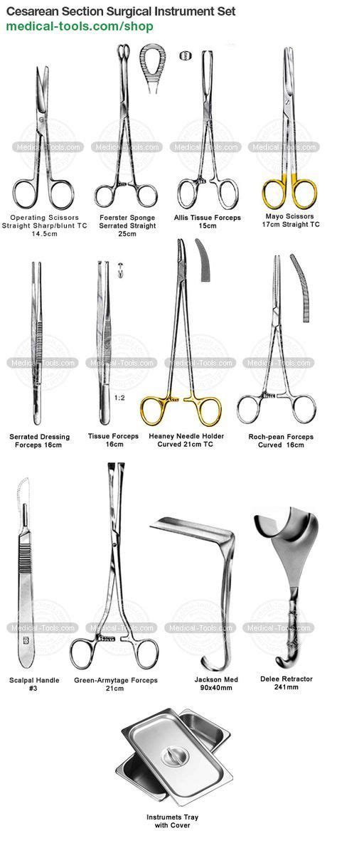 Cesarean Section Surgical Instrument Set Surgical Technologist Student