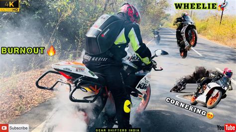 Stunts On Ktm Rc390😍burnout😱wheelie🚀cornering🥵tahmini Ghat🔥 Bike Stunts ️gear Shifters India