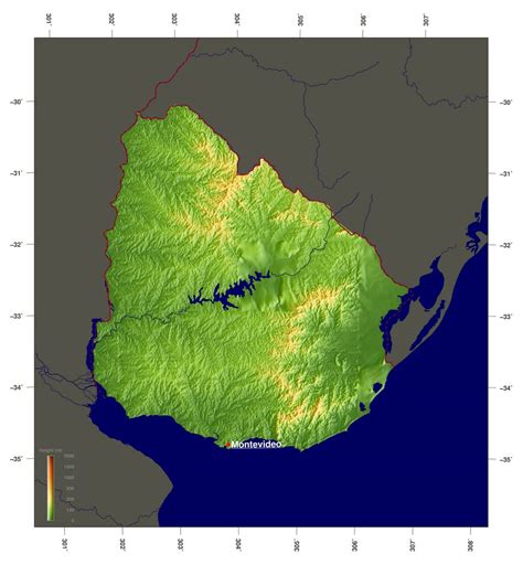 Large physical map of Uruguay | Uruguay | South America | Mapsland ...