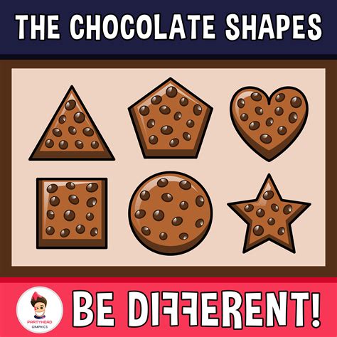 Chocolate Shapes Clipart Geometry Math 2D Sweet Valentines Day ...