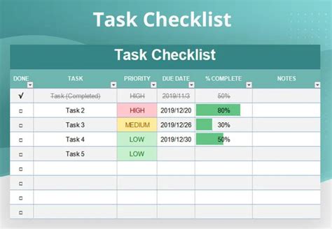 Task Manager Template Excel