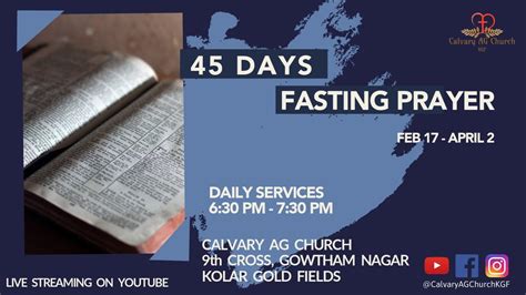 Days Fasting Prayer Day Calvary Ag Church Kgf Youtube