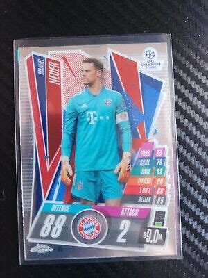 2020 21 Topps Chrome Match Attax UCL Manuel Neuer 81 EBay