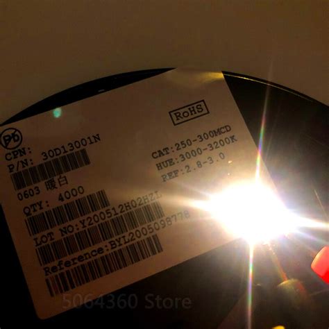 1000pcs 0603 Smd Led Warm White Bright Lamp Beads Grandado