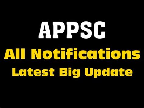 APPSC Schedule Update Latest APPSC Notification Update YouTube