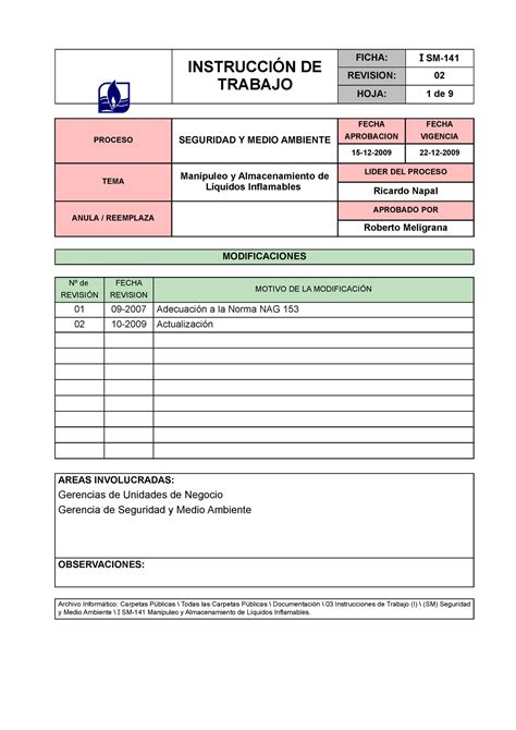 I Sm 141 02 Manipuleo Y Almacenamiento De Liquidos Inflamables