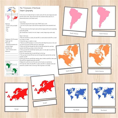 Continents 3 Part Cards Friday Freebie Continents Activities Images