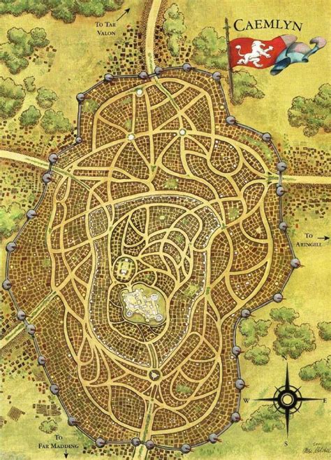 Wheel Of Time Caemlyn Robert Jordan Fantasy City Map Fantasy Map