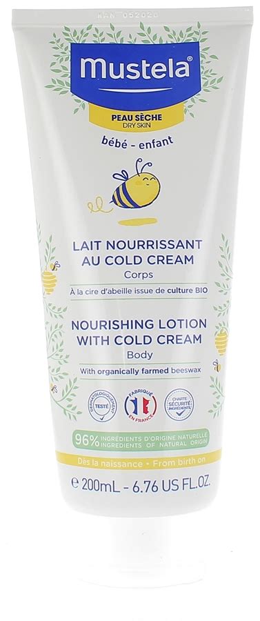 Mustela Lait nourrissant au cold cream peau sèche Mustela tube de 200 ml