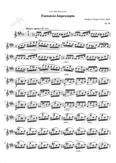 Fantaisie Impromptu F Chopin Free Flute Sheet Music