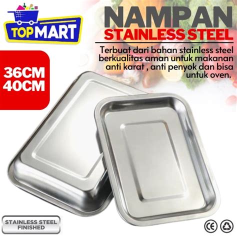 Jual NAMPAN BAKI STAINLESS WADAH TEMPAT SAJI MAKANAN PRASMANAN BAKI