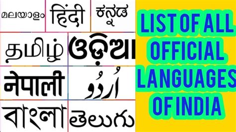 List of All Languages of india | official languages | - YouTube