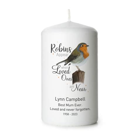 Personalised Robin Appear When Loved Ones Are Near Candle The Gift