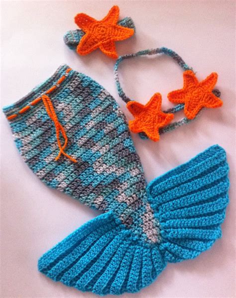 Crochet Baby Mermaid Outfit Mermaid Tail Mermaid Photo Prop