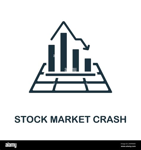 Stock Market Crash icon. Monochrome sign from economic crisis collection. Creative Stock Market ...