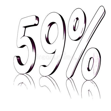 59 59 Percent As A 3d Illustration 3d Rendering Stock Illustration