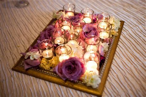 Framed Votive And Flower Centerpiece