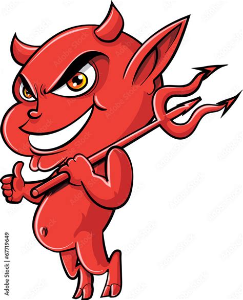 Cute Cartoon Devil Stock 벡터 Adobe Stock