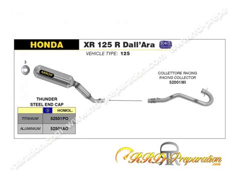 Ligne D Chappement Compl Te Arrow Racing Street Thuder Pour Moto Honda