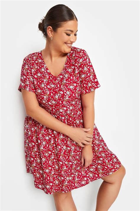 Yours Plus Size Red Floral Print Pocket Dress Yours Clothing