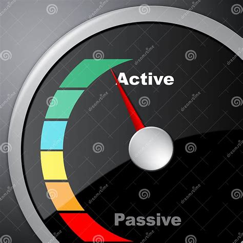 Active Versus Passive Guage Shows Proactive Strategy 3d Illustration Stock Illustration