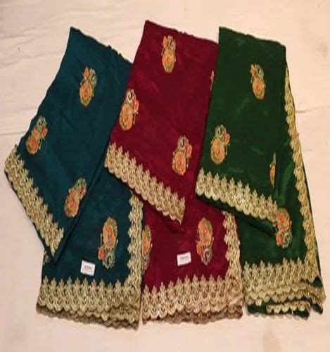 Party Wear Zari Work Vichitra Silk Saree M With Blouse Piece At Rs