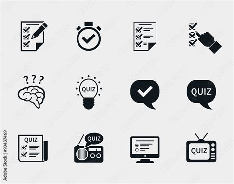 Quiz Icon Set Stock Vector Adobe Stock