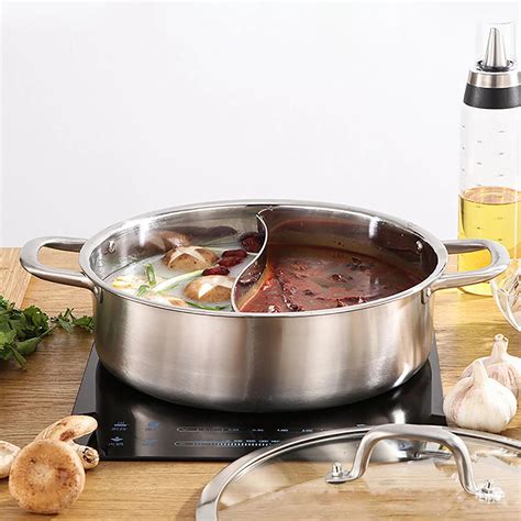 Stainless Steel Shabu Shabu Dual Sided Hot Pot W Lid And Ladles About Your Chair Covers