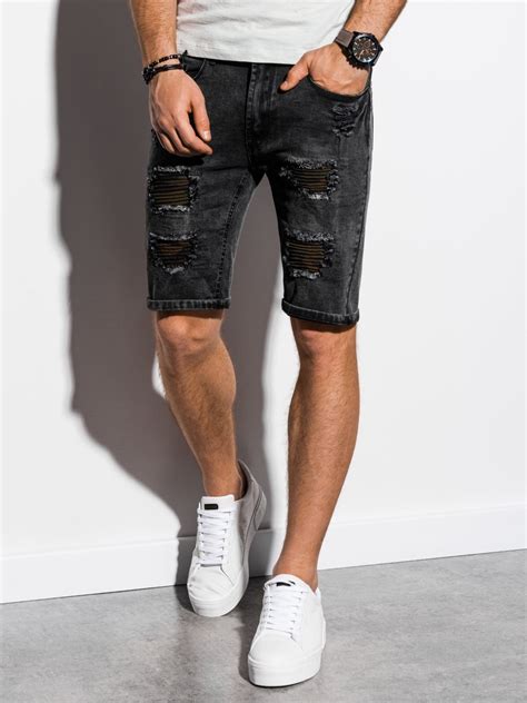 Men's denim shorts W130 - black | MODONE wholesale - Clothing For Men