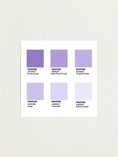 Light Purple Gradient Pantone Color Swatch Photographic Print For Sale By Softlycarol Redbubble