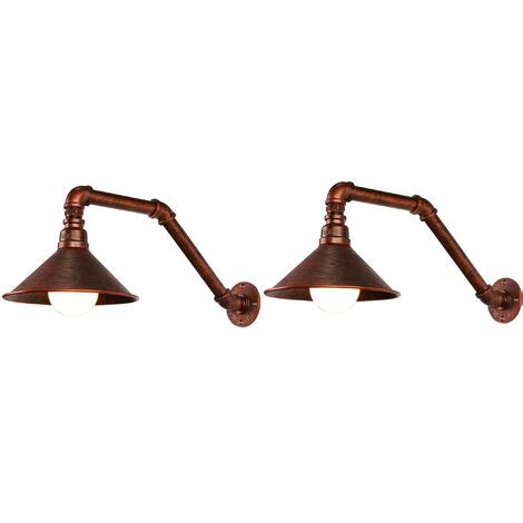 2Pcs Retro Industrielle Wandleuchte Retro Wandlampe E27 Eisenkunst