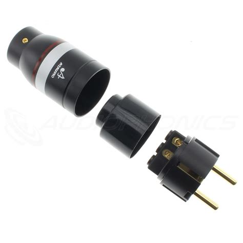 ATAUDIO BLACK AT Schuko Type E F Power Connector Gold Plated Ø19mm