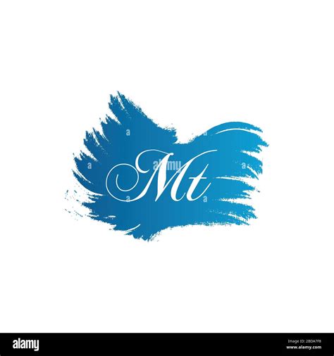 Initial Mt Letter Logo Design Vector Template Abstract Letter Mt Logo