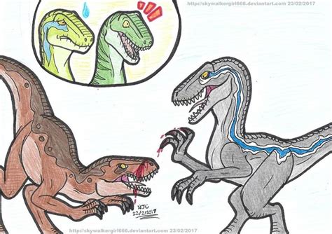 Echo Vs Blue By Artistnjc On Deviantart Jurassic World Dinosaurs Jurassic World Hybrid