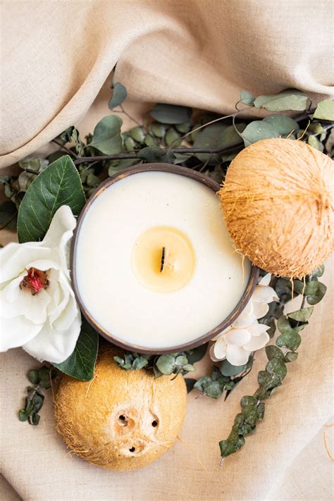 Warm Cocoa Butter Coconut Candle Natural Coconut Shell Etsy