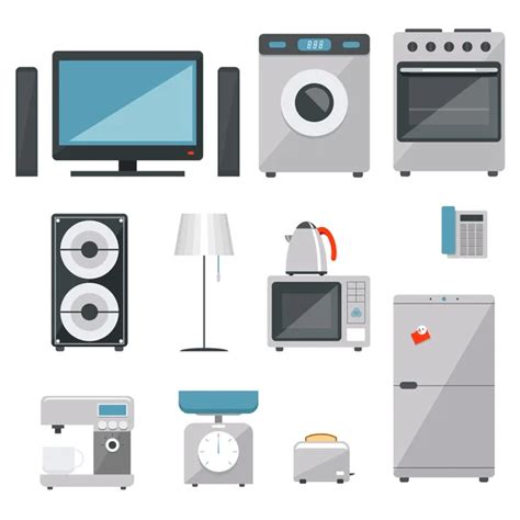 Home Appliances Vector Domestic Household Equipment Kitchen Electrical