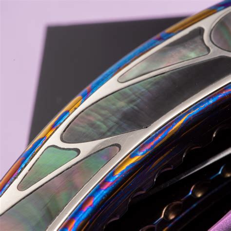 KATSU KINGFISHER-TBS, Copper Damascus Blade, Timascus Handle, Black MO