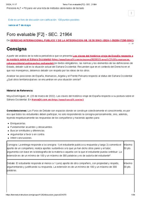 Tema Foro evaluable F2 SEC 21964 Este es un foro de discusión