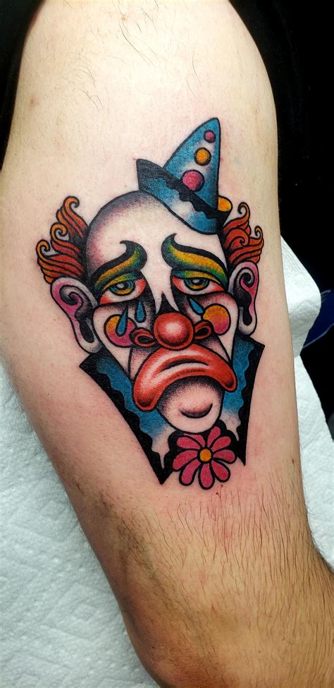 Sad Clown Tattoo Done By Sheila Marcello At Electric Tattoo Asbury Park