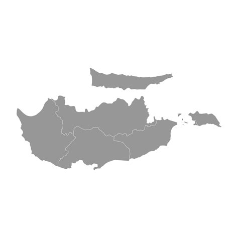 Republic Of Cyprus Map With Administrative Divisions Vector