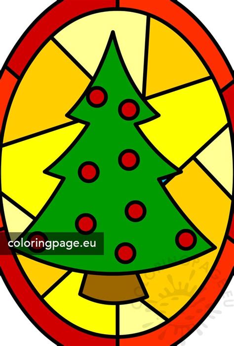 Christmas Stained Glass Window Coloring Page